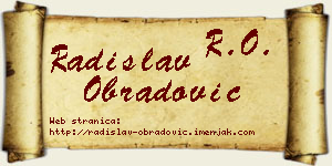 Radislav Obradović vizit kartica